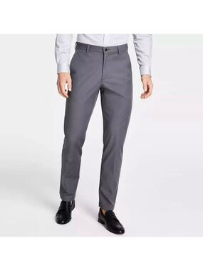 Michael Kors Men's Gray Cotton Stretch Classic Fit Suit Dress Pants 42Wx30L